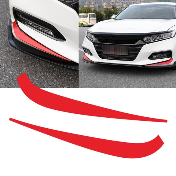 Xotic Tech 2x Red Vinyl Front Fog Light Eyelid Eyebrow Sticker Decal Molding Trim for Honda Accord 2018 2019