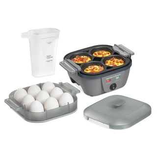 Elite Gourmet EGC-007B#Rapid Egg Cooker, 7 Easy-To-Peel, Hard, Medium, Soft Boiled Eggs, Poacher, Omelet Maker, Auto Shut-Off, Alarm, 16-Recipe