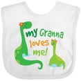 thumbnail image 3 of Inktastic My Granna Loves Me Grandson Boys Baby Bib, 3 of 4