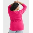 thumbnail image 3 of Hanes Women's Long Sleeve Cotton T-Shirt, Sizes XS-5X, 3 of 4