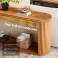 thumbnail image 3 of Tribesigns 63" Fluted Console Table for Entryway, Narrow Wood Entry Desk Behind Couch for Entrance, Hallway, Foyer,Brown, 3 of 6