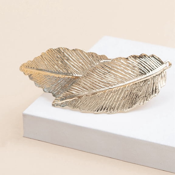 Elegant Leaf Hair Clip - Silver Metal Alloy Minimalist Barrette for Women and Girls - Stylish Hair Accessories