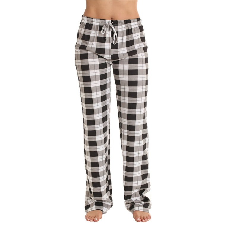 Lazybaby Women Lounge Pants Comfy Pajama Bottom with Pockets Stretch Plaid  Sleepwear Drawstring Pj Bottoms Pants
