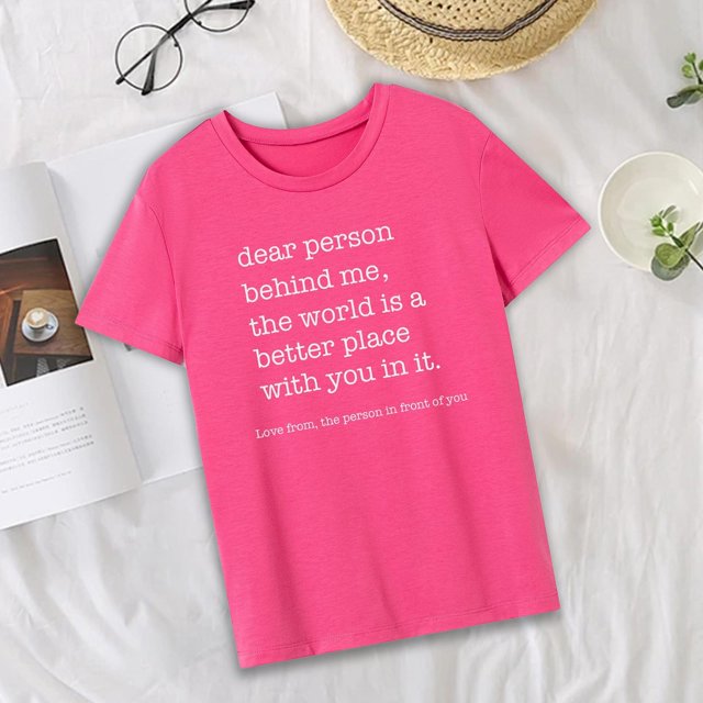 Camiseta para mujer, camiseta con cuello redondo, ropa sencilla, camiseta básica de moda para ir de compras, vacaciones, senderismo, mujer S