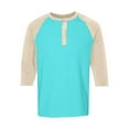 thumbnail image 7 of Hearthz Men's 3/4 Sleeve Baseball Raglan T-Shirts Summer Henley Shirts for Men Casual Cotton Sport Athletic Jersey Tee Tops ,Turquoise S, 7 of 7