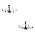 thumbnail image 2 of ZheElen Trendy Chic Miniature Chandelier Ceiling Lamp Model Layout Decor Accessories Bronze White Light 8.2x4.5cm 2Set, 2 of 6
