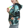 thumbnail image 2 of Xecao Black Panther Floral Illustration Pattern Hoodies for Women Sweatshirts Long Sleeve Sweatshirts Pullover Outfits with Pocket-XX-Large, 2 of 7