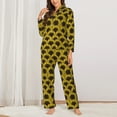 thumbnail image 2 of Daiia Sunflowers 3 for Women's Long-Sleeved Pajama Set – Soft & Comfortable Sleepwear Button-Up Pajamas Cozy Lounge Wear-XX-Large, 2 of 7