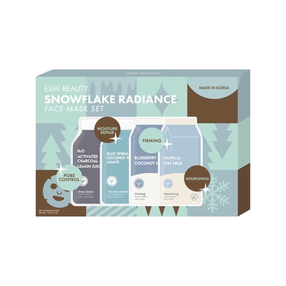 ESW Beauty Snowflake Radiance Face Mask Holiday Set (3.52 fl oz, 4 ct) 3.52 fl oz
