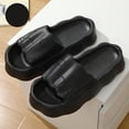 thumbnail image 2 of KaLI_store Mens Slippers Shower Shoes Quick Dry Non-Slip Bathroom Slippers for Men Dorm Home Slides,Black, 2 of 3