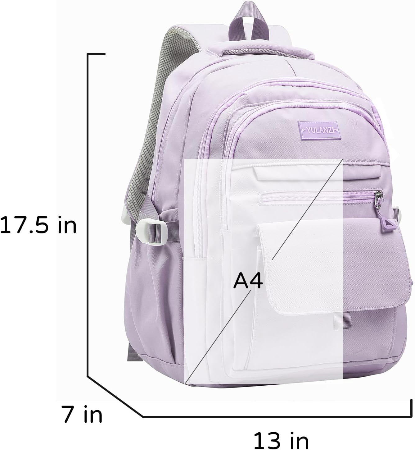 BTEPSGA Large School Backpack, College Aesthetic Laptop Bookbag for Women,Purple