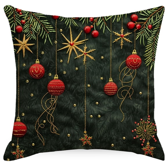 Zznnkj Christmas Throw Pillow Covers, 18 x 18 Inch, Soft Comfortable Linen Pillowcases for Sofa Bedroom Couch Winter Holiday Party Home Decor