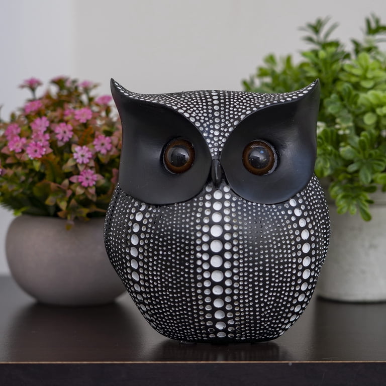 Ornativity Black Owl Statue Figurine - Animal Sculpture Home  display picture 2
