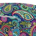 thumbnail image 3 of Navy and Blush Pouf Cover with Zipper, Old Fashioned Eastern Floral Paisley Motif Vintage Oriental Elements, Soft Decorative Fabric Unstuffed Case, 30" W X 17.3" L, Pink Blue Yellow, by Ambesonne, 3 of 5
