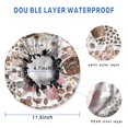 thumbnail image 3 of Shower Caps,Football Patchwork Pattern Waterproof Shower Cap for Women 4 Pieces,Double Reusable Hair Cover for Shower PEVA Elastic Stretch Hem, 3 of 7