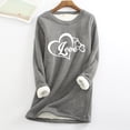 thumbnail image 3 of Tbopshirt Womens Hoodless Sweatshirts,Plus Size Essential Crewneck Sweatshirts Christmas Women's Round Neck Pocket Thickened Plush Warm Long Sleeve Tops, 3 of 4