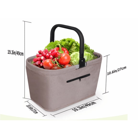 Simple, portable, lightweight, and easy-to-carry folding aluminum foil insulated picnic basket for home use.