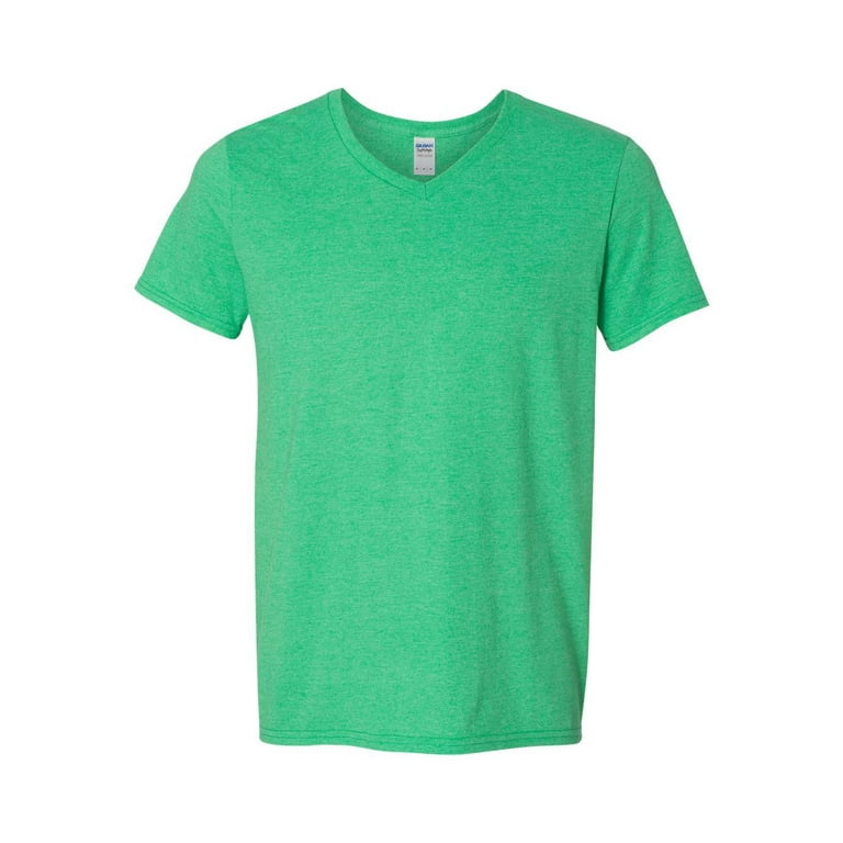 Gildan - Softstyle V-Neck T-Shirt - 64V00 - Heather Irish Green - Size: 3XL