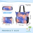 thumbnail image 2 of Colorful Palm Leaves Beach Bag Travel Tote Bag Reusable Shopping Bag Gym Bag with Wet Pocket Waterproof, 2 of 7