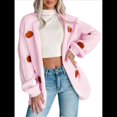 thumbnail image 1 of Suéter con Bordado de Calabaza para Mujer, Cuello en V, Holgado, Informal, de Punto, , para las Fiestas. Rosa M, 1 of 8