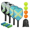 thumbnail image 1 of Unique Bargains Pickleball Paddles Set with 4 Wood Pickleball Racket 4 Pickleball Balls 4 Cooling Towels & a Carry Bag, 1 of 7