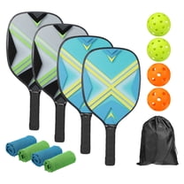 YIWENG Ensemble Raquettes Pickleball – 2 Raquettes En Fibre De Carbone + 4 Balles + Sac De Transport – Idéal Pour Débutants Et Joueurs Confirmés