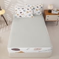 thumbnail image 4 of Homewish Dog Zipper Queen Comforter Set with Fitted Sheet and 2 Pillowcases,Luck Good Sweet Day My Cute Puppies Print Zipper Bedding Set,White,Light Gray Reversible,4pcs, 4 of 8