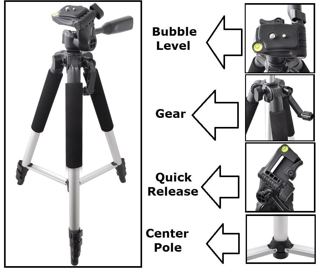 57 Pro Series Tripod with Case for Sony Alpha a6400 ILCE-6400