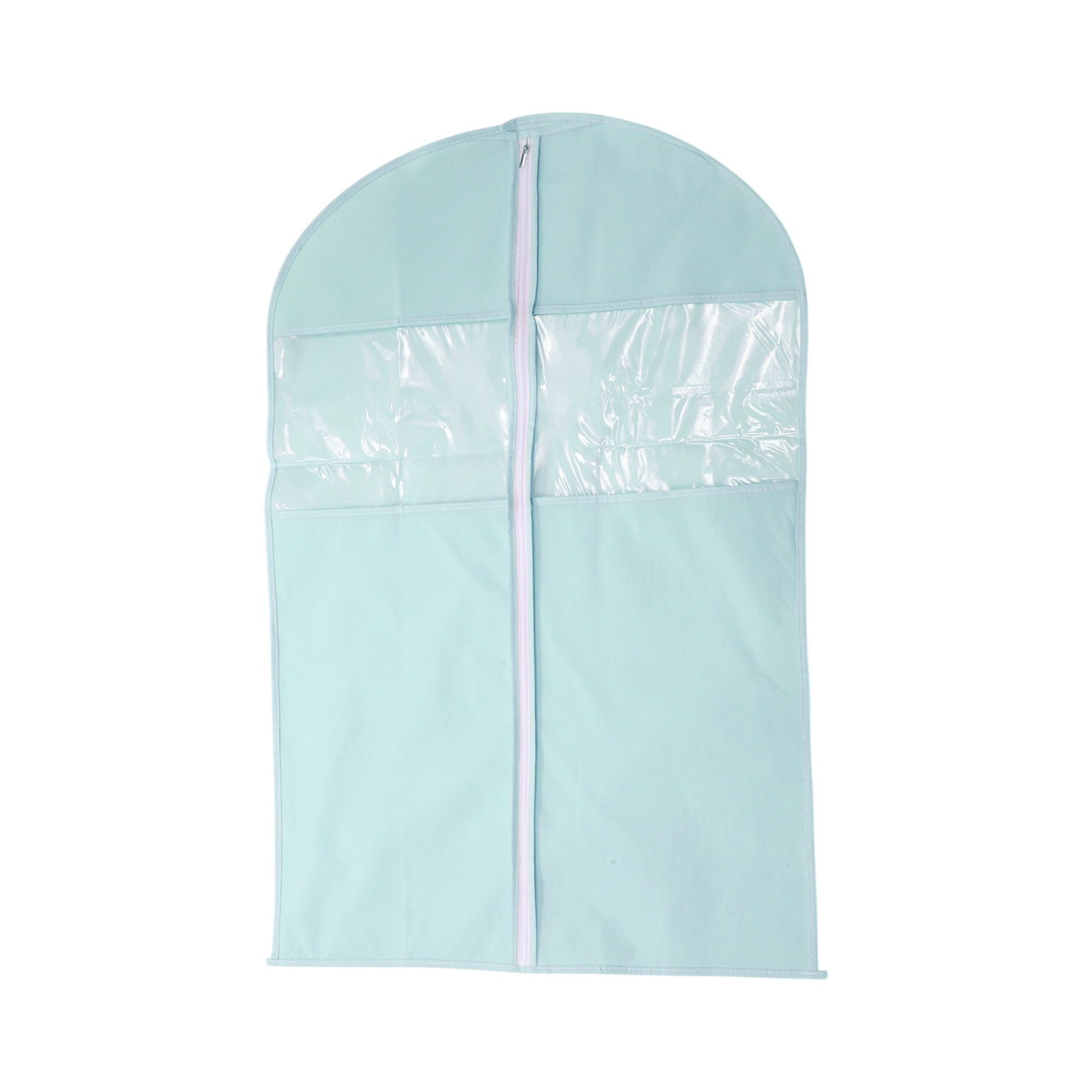 Unique Bargains 3 Pcs Dustproof Double Window Garment Bag Blue 35.43"x23.62"