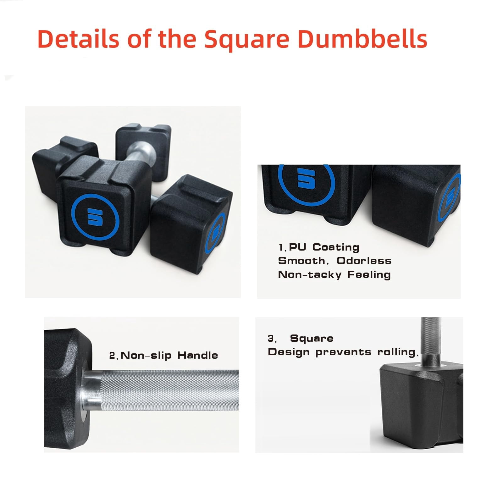 Cast Iron Dumbbells, (5.5LB-22LB) In Pair /(30LB/55LB) Single,