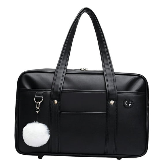 Bolso de mano JK Bolso portátil hombro estilo Negro Bolso de uniforme
