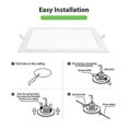thumbnail image 3 of 2 Pack LED Units 15W Square Recessed Ceiling Light Ultra-thin Downlight Flat Panel Lamp 4000-4500K(Neutral White Light) CHAM, 3 of 5