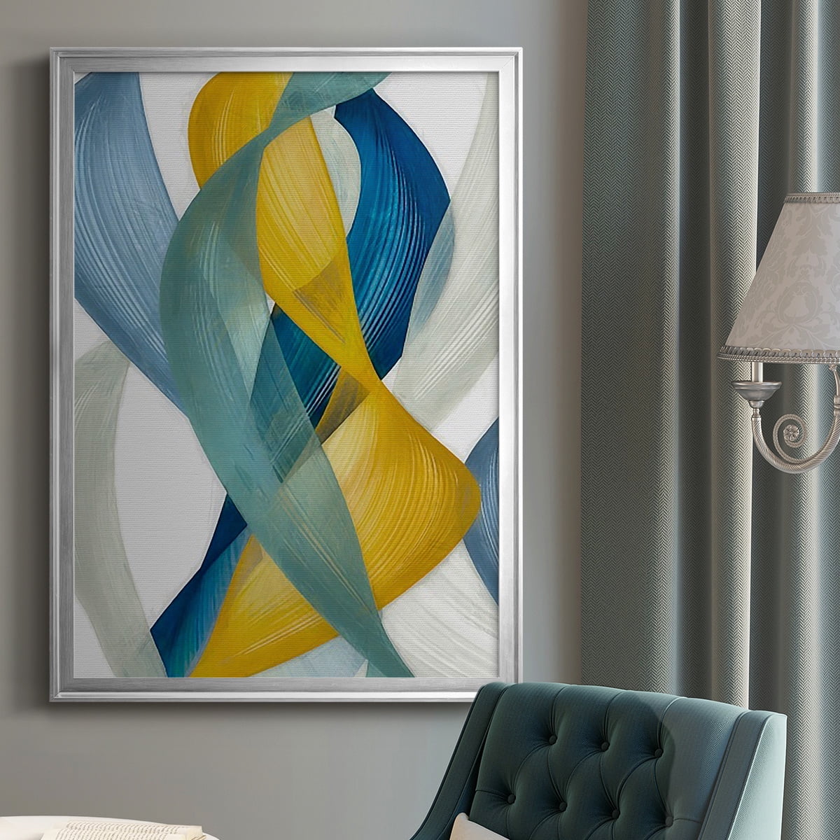 Horizontal Bands I Premium Framed Print, in Gold, Black, or Silver - Ready to Hang