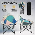 thumbnail image 2 of 2 Pack Camping Chair for Adults, Portable Folding Sofa Chair, Easy Set Up Patio Chair Lawn Padded Seat Camping Stool Chair for Hunting, Fishing, Outdoor, Beach, Picnics, Home, 2 of 14