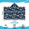 thumbnail image 2 of Blue White Butterfly Pattern Hooded Bath Towel，50"x30" for Ages 3 To 12 Kids, Quick Dry Lightweight Soft Microfiber Hood Beach Towel Cover Up for Kids, 2 of 7