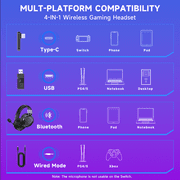AYEDLOE Wireless Gaming Headset for PS5, Switch, PC, Bluetooth PS5 Headset with Microphone Noise Cancelling, Stereo Sound, 45H+ Battery, Black