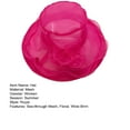 thumbnail image 7 of Women Sun Hat See-through Mesh Flower Decor Sunscreen Vintage Elegant Wedding Hat Headwear, 7 of 7