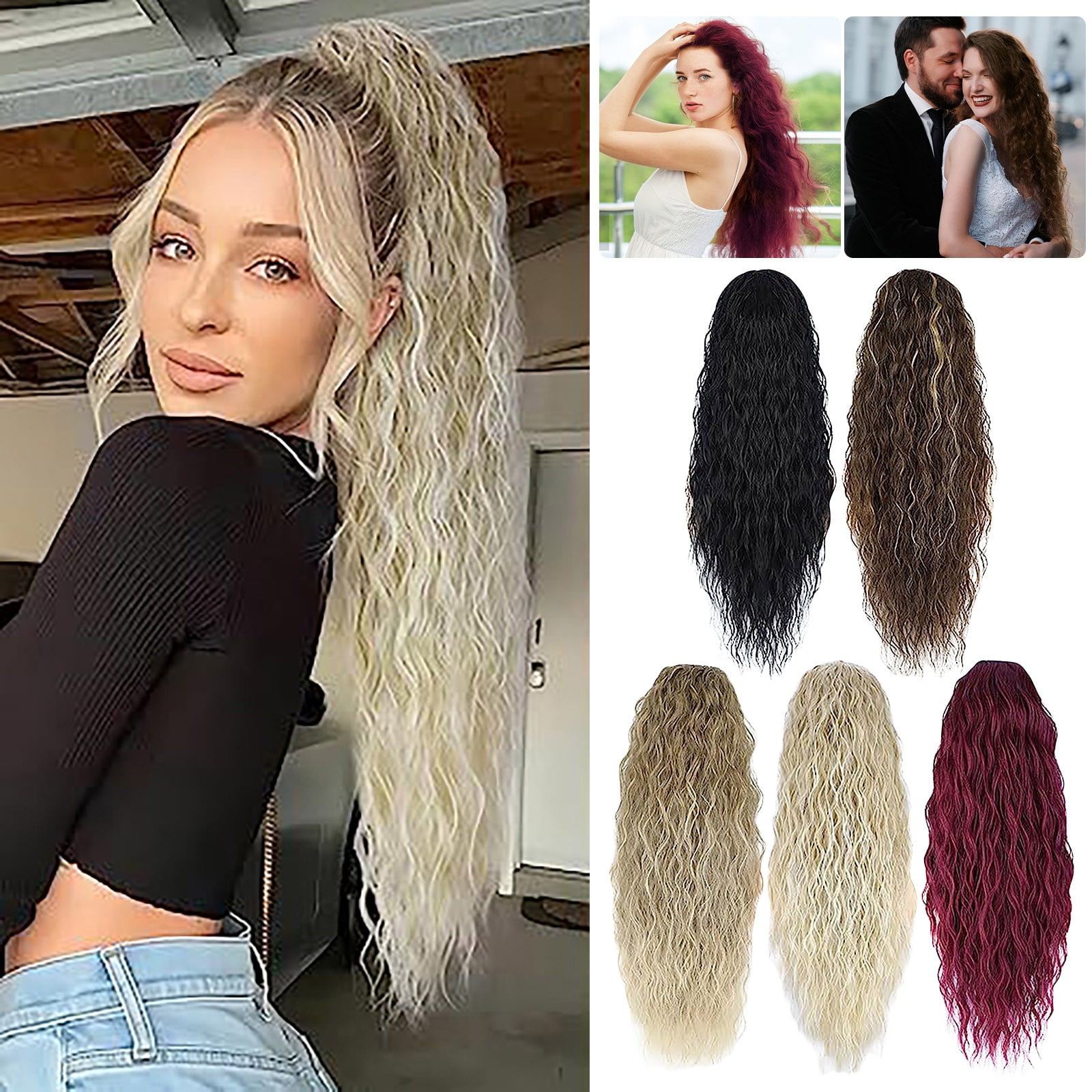 Human hair drawstring ponytail sale