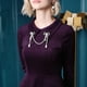 thumbnail image 3 of Broches y alfileres Broche Moda Rhinestone Doble Bowknot Pin Broche Vintage Perlas Borla Traje Collar Solapa Camisa Broches Pin, 3 of 5