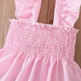 thumbnail image 7 of kpoplk Toddler Baby Girl Clothes Summer Linen Outfit Bows Ruffle Vest Shirts + Ruffled Short Set 12 18 24 Month 2T 3T(Pink,3-4 Y), 7 of 7