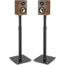 RTVR Speaker Stands Pair, 32.4-43 Inch Height Adjustable Stands for Small Bookshelf & Satellite Speakers with Cable Management, 11 lbs Capacity