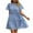 Blue, variant on QUYUON Mini Dresses for Women Casual Crew Neck Short Sleeve Ruffle Tiered Summer Dress Pleated A-Line Flowy Short Dress Beach Sundress Evening Cocktail Party Knee Length Dresses Style D-134 Blue M