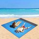 thumbnail image 5 of Nvzi Manta de playa impermeable de 200 x 140 cm, apta para 3-6 personas, de secado rápido, ideal para acampar, viajar al aire libre, plegable, 1 unidad. Color azul., 5 of 5