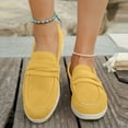 thumbnail image 2 of Xfvqtps Womens Casual Slip on Loafers Comfortable Flat Shoes Fall Breathable Round Toe Moccasins with Cushioned Insole Lightweight Walking Shoes Yellow, 2 of 9