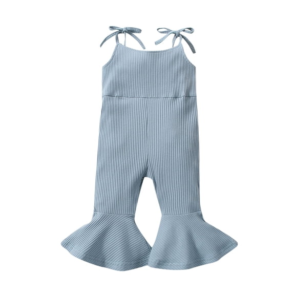 KVPLBQFD Baby Girl Jumpsuit Toddler Girls Ruffle Onesie Baby Girl Sleeveless Solid Ribbed Romper Suspenders Boy Clothes 12-18 Months Preppy Clothes For Girls 10-12 9-12 Month Boy Clothes Baby