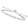 thumbnail image 2 of JewelStop Sterling Silver Diamond Cut/ textured Finish 3.8mm Paperclip Link Friendship Bracelet with Draw String Clasp - 9.25", 2 of 5