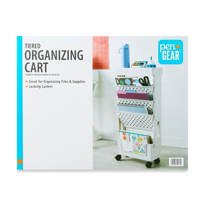 Pen+Gear 5-Tier Movable Organization & Storage Cart, White