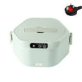 thumbnail image 1 of 1L Electric Lunch Box with Ceramic Inner Pot, 16,000mAh Battery & Triple Compartments - Fast Heating, Keep Warm Mode, Leak-Proof Design for Office, School, Travel (Green/White), 1 of 8