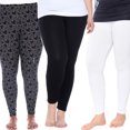 thumbnail image 1 of White Mark Leggings Mignons Extensibles Doux pour Femmes Lot de 3, 1 of 2