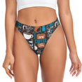 thumbnail image 1 of Balery Coffee Lover Print Tangas de Algodón para Mujer con Estampado – Ropa Interior Sexy, Transpirable, G-string-Medium, 1 of 6
